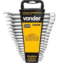 Jogo de chaves combinadas 6mm a 22mm 17peças com suporte VONDER Jogo de chaves combinadas 6mm a 22mm 17peças com suporte VONDER