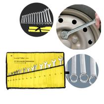 Jogo de Chaves Combinadas 8 a 24mm com Boca e Estrela 14 Peças - Luatek