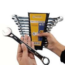 Jogo de Chaves Combinadas com 12 Peças Aço Cromo Vanádio, Alta Resistência e Precisão