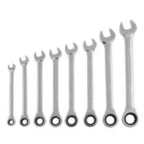 Jogo de chaves combinadas, com catraca, cromada, cromo vanadio, 8 pcs// mtx Jogo de chaves combinadas, com catraca, cromada, cromo vanadio, 8 pcs// mtx