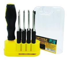 Jogo De Chaves De Fenda E Phillips 8 Peças Cabo Emborrachado