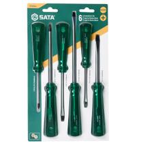 Jogo De Chaves De Fenda E Phillips Com 6 Peças St08044L Sata