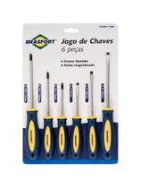 Jogo de Chaves de Fenda/Philips Com 6 Peças Brasfort