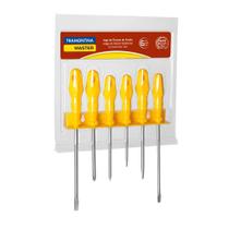 Jogo de Chaves de Fenda Tramontina Yellow com Suporte 6 Peças Jogo de Chaves de Fenda Tramontina Yellow com Suporte 6 Peças