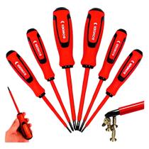 Jogo De Chaves Fenda E Philips Isolada Eletricista 6 Pçs Jogo De Chaves Fenda E Philips Isolada Eletricista 6 Pçs