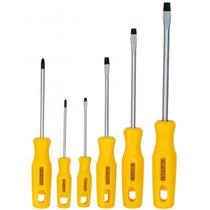 Jogo De Chaves Fenda E Philips Ponta Magnetica Com 6 Peças Profissional Cabo Ergonômico