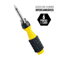 Jogo de Chaves Fenda Philips Allen Intercambiáveis 6 Pontas Bits