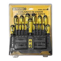 Jogo de Chaves Fenda/Philips/Bits 50 Peças BOM-3127 - BOMVINK