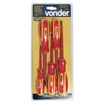 Jogo de Chaves Fenda/Phillips Isoladas 5 Peças VDE - 30.72.609.005 - VONDER Jogo de Chaves Fenda/Phillips Isoladas 5 Peças VDE - 30.72.609.005 - VONDER