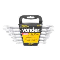 Jogo de chaves fixas 6 mm a 17 mm 6 peças Vonder Jogo de chaves fixas 6 mm a 17 mm 6 peças Vonder