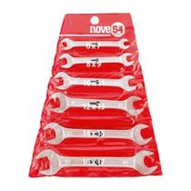 Jogo de Chaves Fixas 6mm à 17mm em Aço Carbono com 6 Peças e Estojo Plástico Nove54 Jogo de Chaves Fixas 6mm à 17mm em Aço Carbono com 6 Peças e Estojo Plástico Nove54