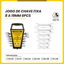 Jogo De Chaves Fixas Combinadas Boca Dupla 8 A 19MM 6 Peças CRV