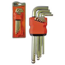 Jogo de Chaves Hex Grande C/Ponta Bola 9 Peças AC