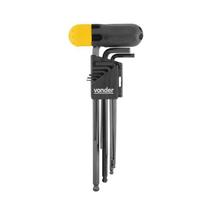 Jogo de chaves hexagonais 1,5 mm a 10 mm longas abauladas com 10 peças VONDER