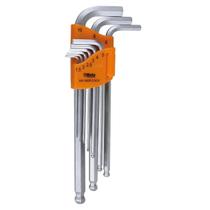 Jogo de Chaves Hexagonais Abauladas 1,5 a 10mm 9 peças Beta BW 96BPC/SC9 Jogo de Chaves Hexagonais Abauladas 1,5 a 10mm 9 peças Beta BW 96BPC/SC9