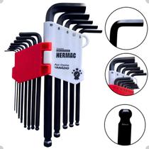 Jogo De Chaves Hexagonais Allen Abauladas 13pçs 1,27 A 10mm