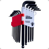 Jogo De Chaves Hexagonais Allen Abauladas 13Pçs 1,27 A 10Mm Jogo De Chaves Hexagonais Allen Abauladas 13Pçs 1,27 A 10Mm