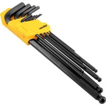 Jogo de chaves hexagonais (allen) abauladas, 1,5 mm a 10 mm, com 9 peças VONDER