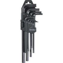 Jogo de chaves hexagonais allen curta 1,5 mm a 10,0 mm 9 peças VONDER