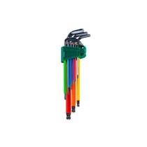 Jogo De Chaves Hexagonais Longa Color 9 Peças MM - ST09101CHBSJ - Sata