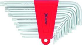 Jogo de chaves hexagonais torx curtas com acabamento acetinado, t10 - t50, crv, 9 pcs//mtx