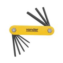Jogo de chaves hexalobular T9 a T40 com 8 peças - VONDER
