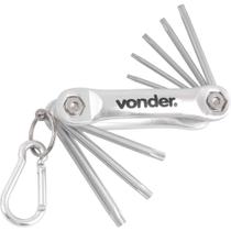 Jogo De Chaves Hexalobular T9 A T40 Com Suporte Em Vonder