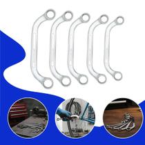 Jogo de Chaves Meia Lua Profissional 5 Peças em Aço de Alta Resistência, Ideal para Mecânica e Manutenção, Durável e Preciso