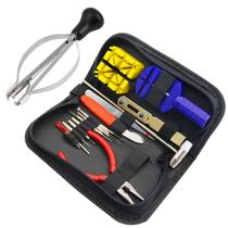 Jogo de chaves reparo de relógios + estojo + saca ponteiro