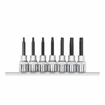 Jogo de Chaves Soquete de Encaixe 1/2" TX Longas Perfil Tork Hexalobular de T20 à T55 7 Peças - Gedore Red 3300046