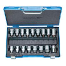 Jogo de Chaves Soquete Torx 17 Peças T20 à T 60 e E10 à E24 - Gedore 024795