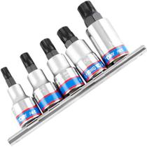 Jogo de Chaves Soquetes Multidentada 1/2 Pol. com 5 Peças