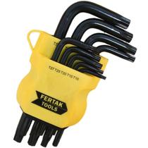 Jogo De Chaves Torque Torx Tipo L Curta 9 Pçs