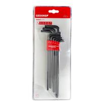 Jogo de Chaves Torx L Hexalobular Longa Crv - T10 a T50 - 9 Peças - Gedore Red - R36455009