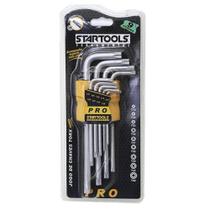 Jogo de Chaves Torx Média 9 Peças T10 / T15 / T20 / T25 / T27 / T30 / T40 / T45 / T50, Startools 36 Jogo de Chaves Torx Média 9 Peças T10 / T15 / T20 / T25 / T27 / T30 / T40 / T45 / T50, Startools 36