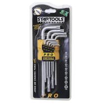 Jogo de Chaves Torx Média 9 Peças T10 / T15 / T20 / T25 / T27 / T30 / T40 / T45 / T50, Startools 36