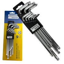 Jogo de Chaves Torx Trafix Longas Tramontina Master 9 Peças Aço Cromo Vanádio para Uso Profissional