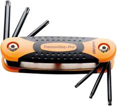 Jogo de chaves torx trafix tipo canivete t10 a t40 com 7 peças tramontina pro 44451/207