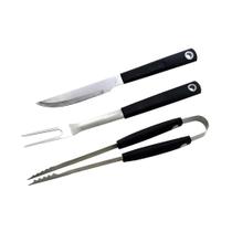 Jogo de churrasco em inox e plástico Dynasty Easy Grill 3 peças preto Jogo de churrasco em inox e plástico Dynasty Easy Grill 3 peças preto