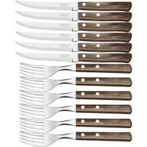 Jogo De Churrasco Tramontina Aço Inox Polywood 12 Peças Cabo Castanho Jogo De Churrasco Tramontina Aço Inox Polywood 12 Peças Cabo Castanho