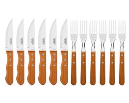 Jogo de Churrasco Tramontina Dynamic Facas e Garfos em Inox 12 Peças Jogo de Churrasco Tramontina Dynamic Facas e Garfos em Inox 12 Peças