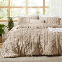 Jogo de Cobre-Leito King Oversized Bedsure Khaki Boho Bordado