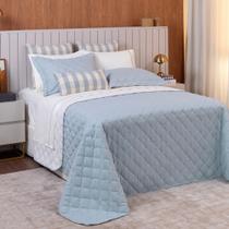 Jogo de Cobre Leito Milanno 04 peças Dupla face Micropercal 200 fios Lavive - Queen Azul Claro