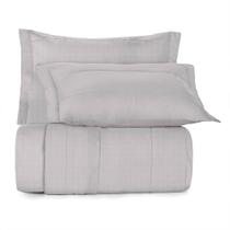 Jogo de Colcha Algodão Lux Casal Cinza - 200 Fios - Altenburg