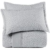 Jogo de Colcha Altenburg Bits Malha 3 Peças Casal Cinza