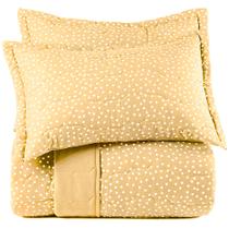 Jogo de Colcha Altenburg Bits Malha 3 Peças Queen Amarelo