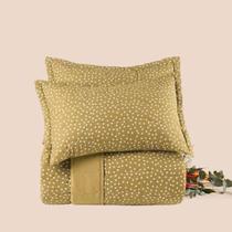 Jogo de Colcha Altenburg Malha Fio Penteado Bits Amarelo