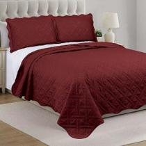 Jogo de Colcha Brize Solteiro - Bordô - Camesa Jogo de Colcha Brize Solteiro - Bordô - Camesa