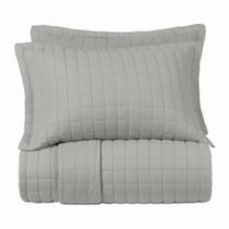 Jogo de Colcha Casal Malha Fio Penteado Cinza Platinum Altenburg