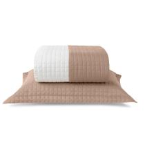 Jogo de Colcha Dupla Face Plaza King - Amendoa/Palha - Lavive